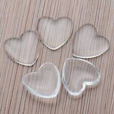 10pcs Heart Shape Clear Glass Dome Cabochons Cover 8/10/12/16/18/20/25/30mm