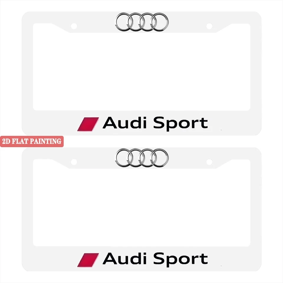 Audi 2 Pack Aluminum Waterproof License Plate Frame White - Image 2 of 4