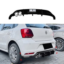 Für VW Polo MK5 6C 2015-2017 2016 Heckstoßstange Diffusor Lippe Spoiler Schwarz