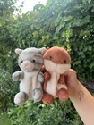 Lot peluches chaton rouge et écureuil gris Palm Pals Aurora