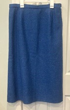 Pendleton Vintage Virgin Wool Blue Tweed Wool Skirt Sz 8 Made USA Preppy Classic