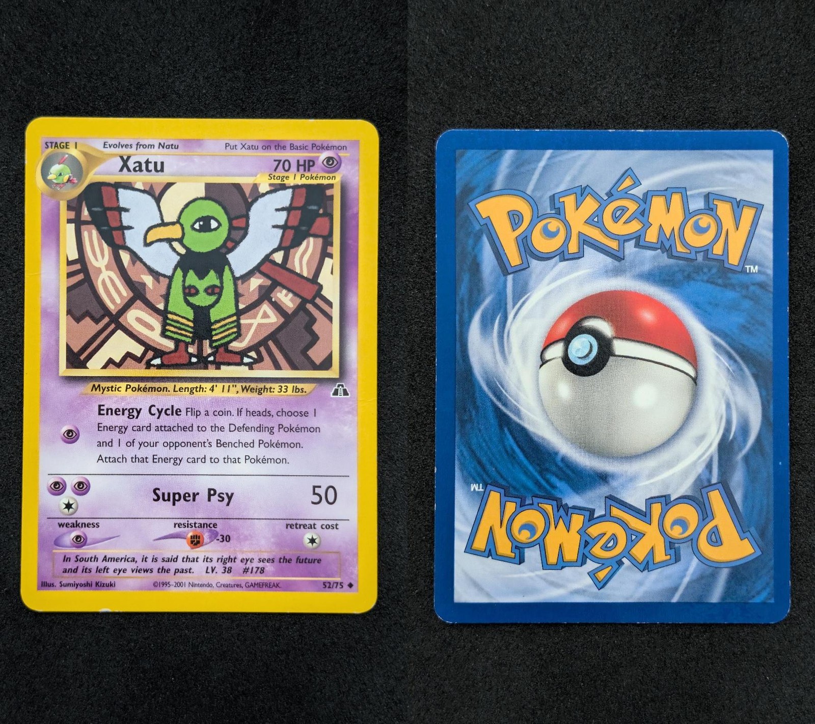 Xatu 52/75 Uncommon Neo Discovery Pokemon Unlimited Moderately Played