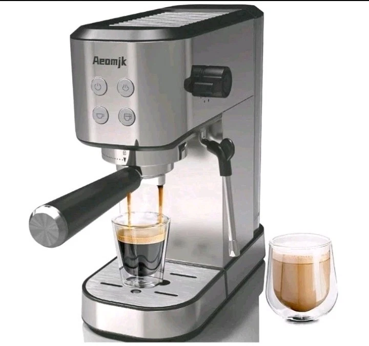 Compact 20 Bar Espresso Machine with Milk Frother, 34oz Removable Water Tank,...