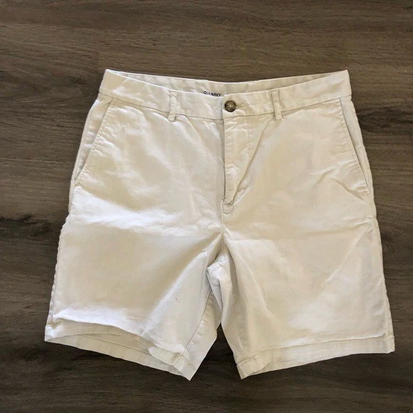 Old Navy Mens Slim Built-In Flex Chino Shorts Stone Beige 34