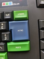 Retro Gaming - a vintage 1980s (1984) Amstrad CPC 464 Home Computer with CTM 644 colour monitor, key
