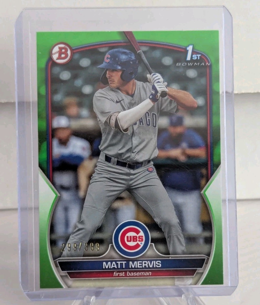 Matt Mervis 2023 1st Bowman Baseball Paper #BP-74 Neon Green Parallel SP #d/399