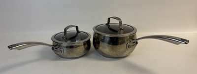 Belgique 3 Qt & 1.5 Qt Stainless Saucepans with Vented Lids, Measure Guides