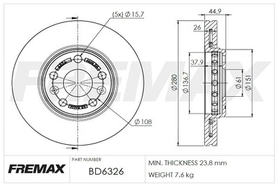 FREMAX BD-6326 Brake Disc