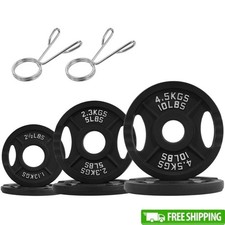 Classic Cast Iron Weight Plates 35lb Set Olympic 2 Inch Strength Training New