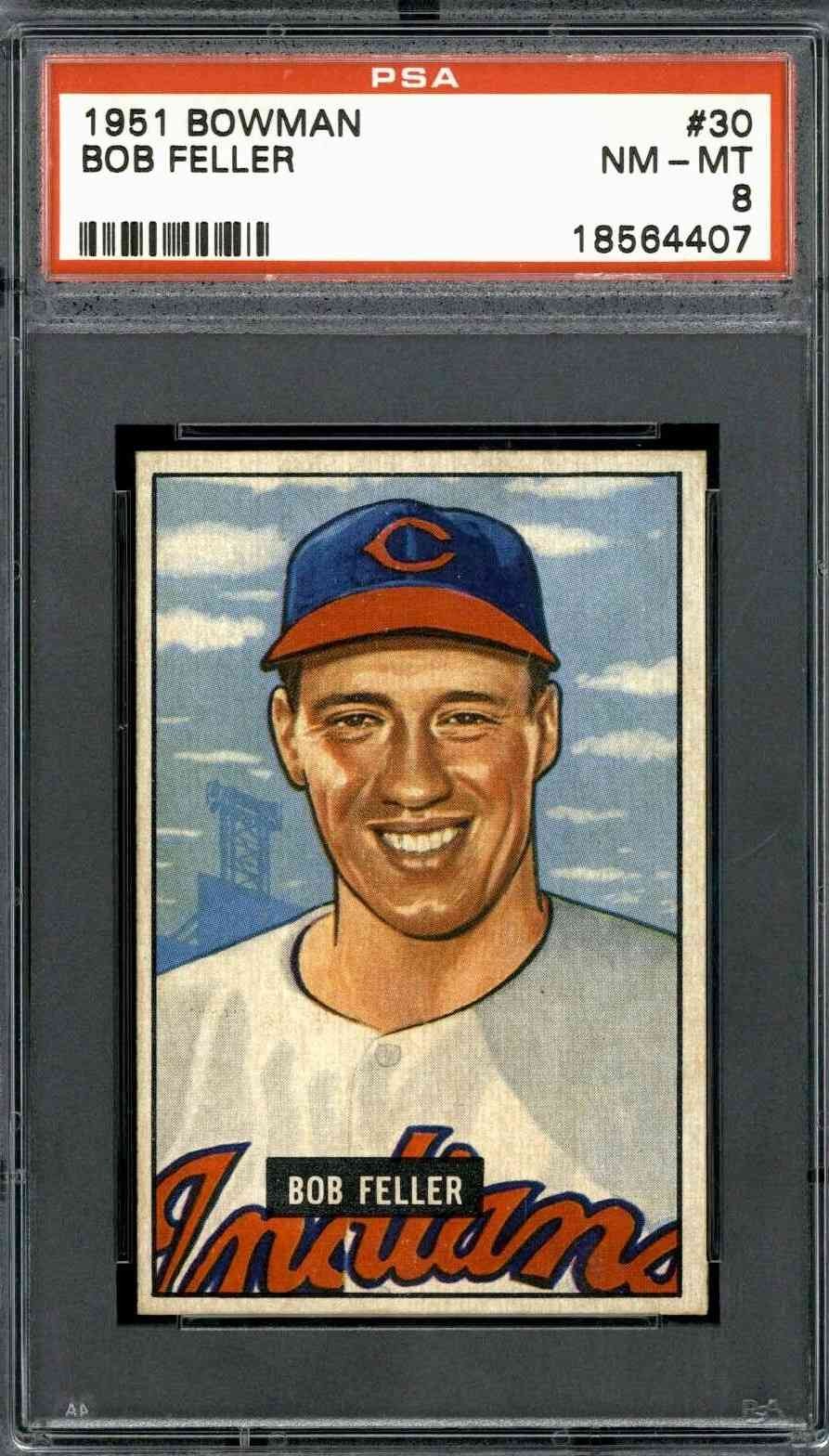 1951 Bowman #30 Bob Feller - PSA 8
