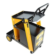 Welding machine trolley Equipped with 2 safety chains, portable 4-drawer cabinet