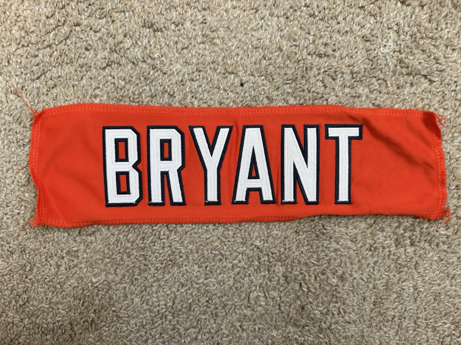 Coby Bryant Bears Orange Nameplate Stitched