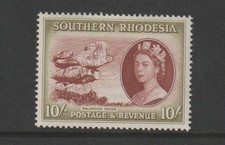 FREE POST - Southern Rhodesia 1953 10/- MM, SG 90 cat. £30.00