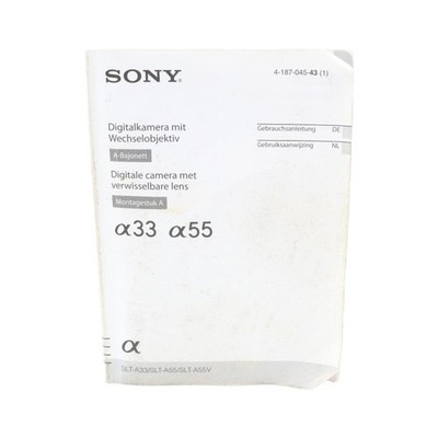 Bedienungsanleitung Sony A33 A55 SLT-A33 - SLT-A55 - SLT-A55V Alpha 33 55