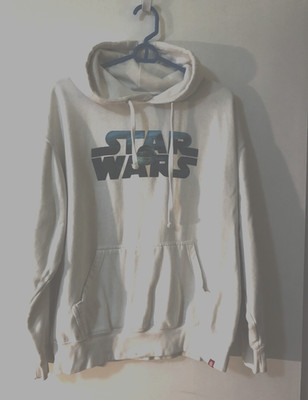 STAR WARS Element  Men's hoodie  white baby yoda graphic sweatshirt size L