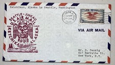 FDC 1940 First Flight Cover Ketchikan, Alaska To Seattle & Return 