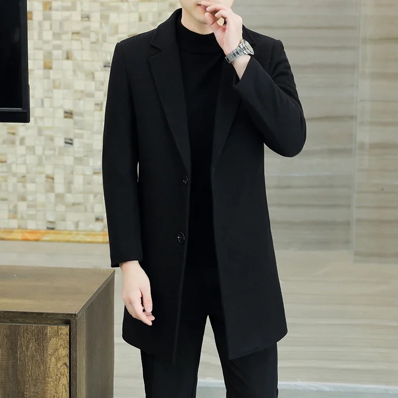 High-quality Fashion Handsome Men's Cashmere Coat2025new Young and Middle-aged
