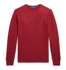 NWT Polo Ralph Lauren Big Kids Waffle-Knit Red Cotton Long Sleeve Tee Big Kids 