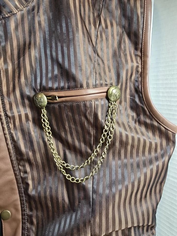 Colete Fantasia Halloween Steampunk Cosplay Halloween Tamanho Grande/XL Masculino ** - Imagem 2 de 4