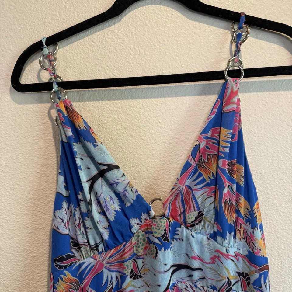 Marciano By Guess Flowing Maxi Dress Tropical Floral Resort Chain | Medium M - Image 3 of 4