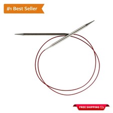 Stainless Steel Red Lace Circular Knitting Needles, 40-Inch, Hypoallergenic