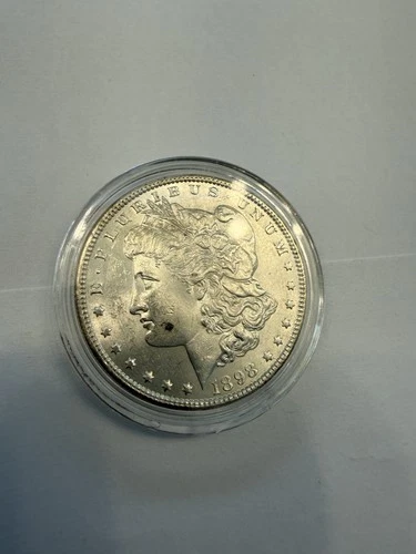1898 Morgan Silver Dollar 💎 Brilliant Uncirculated BU Gem – Raw Coin Luster ✨🔥
