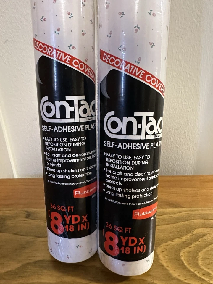 Papel de contacto vintage Rubbermaid Rosebud 1989 dos rollos 1 sellado 1 usado ligeramente Foto 4 de 4