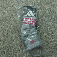 Adidas Socks Girls Medium 2Y-5Y Gray Quarter 6 Pairs