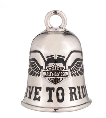 Harley-Davidson GLOCKE WINGED B&S LIVE TO RIDE Messing versilbert