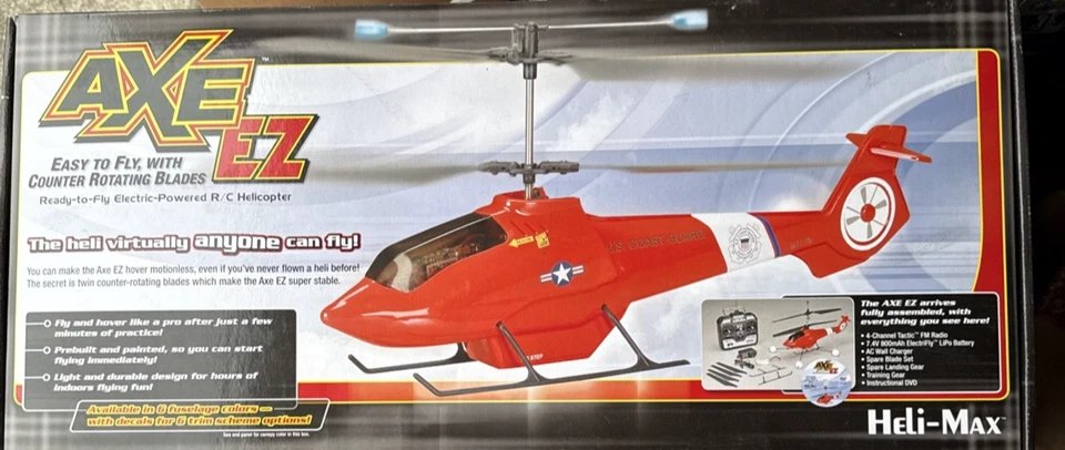 Heli-Max AXE EZ Pre-Built Radio Controlled Helicopter White/Navy Unused - Image 2 of 4