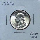 1950S,  BU++ Wash. Qt. Problem Free Light toned. 5J3ARCS