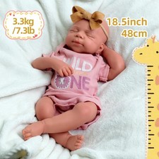 19" Lifelike Silicone Reborn Baby Doll Tan Floppy Newborn Pascale Girl Toy Gifts