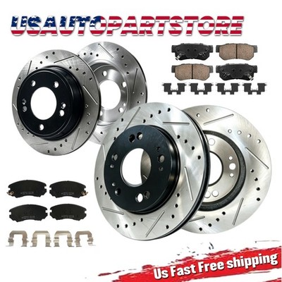 275.3mm Front Rear Brake Drilled Rotor Ceramic Pad for 2007 2008 HYUNDAI ELANTRA