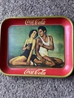 VINTAGE 1934 DRINK COCA-COLA METAL SERVING TRAY - WEISMULLER & O'SULLIVAN