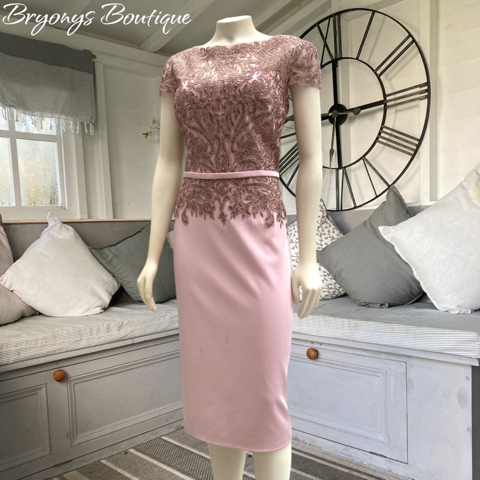 Veni Infantino Blush Pink Dress Sheer Shawl Wedding Outfit Mother Of Bride 14 image 8