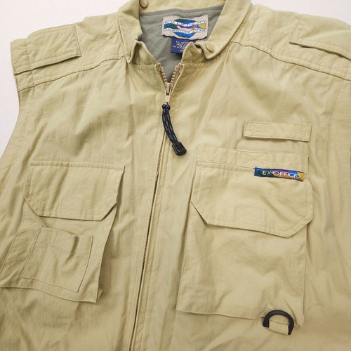 ExOfficio Fishing Vest Mens / Adult Large Khaki Zip Cargo Hiking Safari Vented - Picture 4 of 9