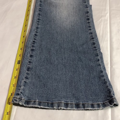 Angels Denim Jeans Junior Women's 11 Straight Mid Rise Wide Leg Blue Pants - Picture 9 of 11