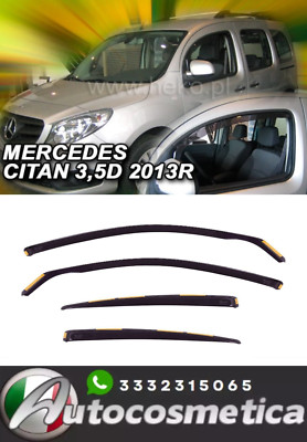 Deflektoren Luft für Fensterheber Schwarze für Mercedes Citan W415 2012-2021