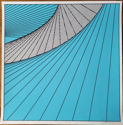 Kurt HENNECKE (xx-xx), Serigraphie,  Windharfe , signiert, nummeriert, 1986