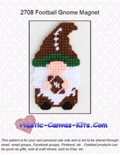 Football Gnome Magnet-Plastic Canvas Pattern or Kit