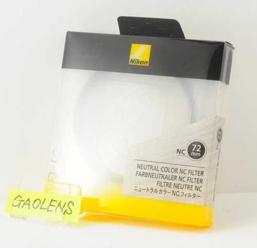 Official Nikon 72mm Neutral Color Filter NC Filter Clear Lens Protector NC-72