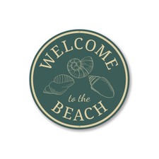 Welcome to The Beach, Sea Shells Sign, Beach House Welcome Aluminum Sign