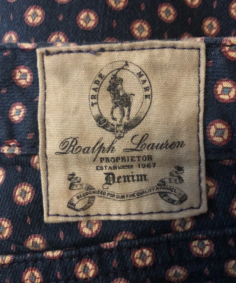 Ralph Lauren Girls Jeans Size 8 "RL Cropped Skinny" Foulard Design Ankle Zip EUC - Image 4 of 4