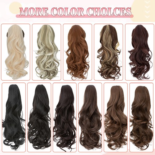 Real Ponytail Claw Clip in As Human Hair Extension Pony Tail Thick Hairpiece 24" - Picture 4 of 132