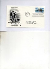 1st day postal commemorative sociaty 1993 columbus landing in puero rico