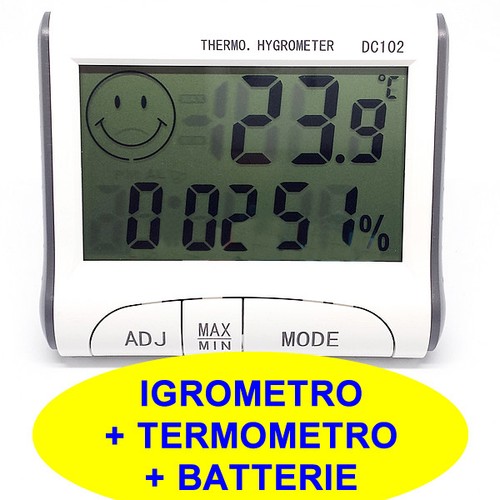 Termometro LCD Digitale Igrometro umidità Misuratore temperatura Orologio vc - Foto 7 di 11