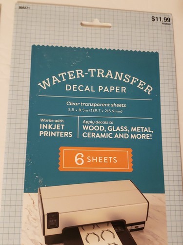 Lot of (2) Inkjet Water Transfer Decal Paper CLEAR 5.5x8.5" 6 Sheets NEW - 第 9/16 張圖片