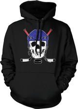 Skull And Crossed Hockey Sticks - Sports Helmet Puck Unisex Hoodie