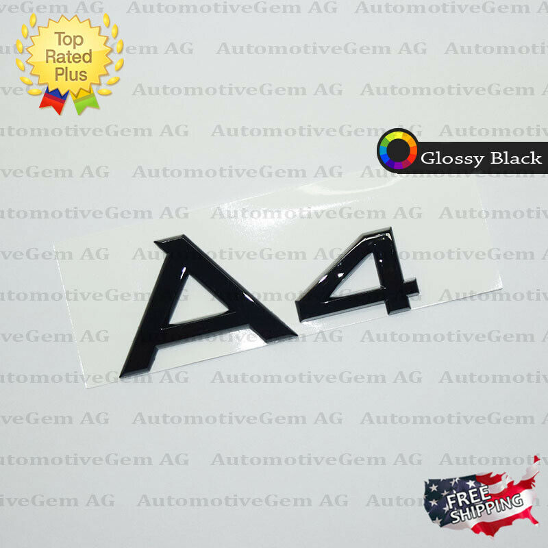 Audi A4 Emblem GLOSS BLACK Rear Trunk Lid Letter Badge S Line Logo