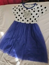 NWT WONDER NATION GIRL'S PURPLE WITH POLKA DOTS HEART SEQUINS DRESS SIZE XXL 18